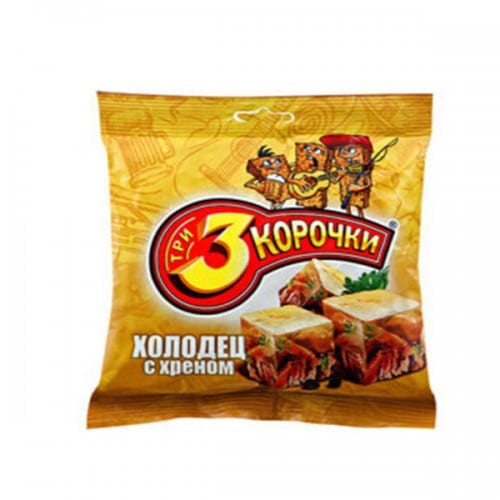 Сухарики 3 Корочки с холодцом и хреном 40 гр Сухарики 3 Корочки с холодцом и хреном